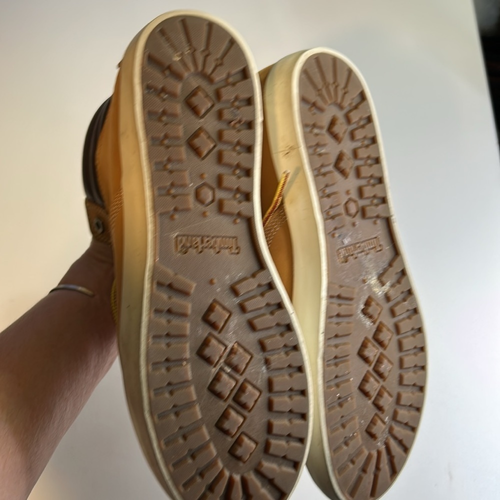 TIMBERLAND ORTHOLITE CLASSIC LEATHER WOMENS WHEAT COLORED BOOTS SZ 7.5 - Picture 9 of 12